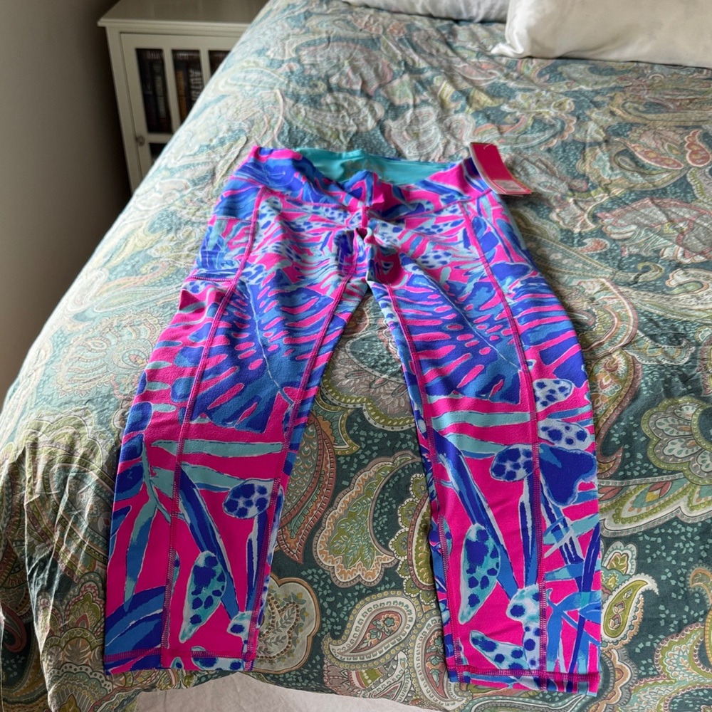 Lilly Pulitzer Tropical Print Leggings - Turquoise, Pink & Blue